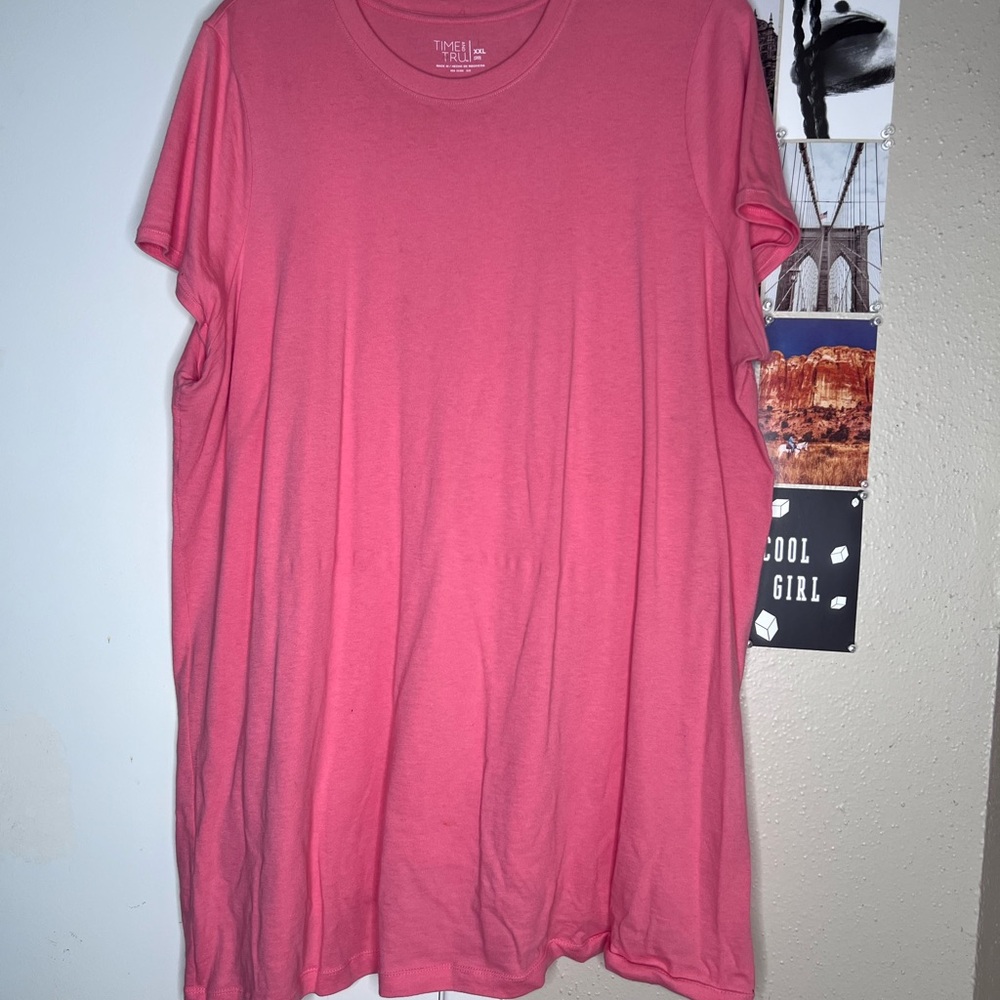 Time and Tru Vibrant Pink Tee